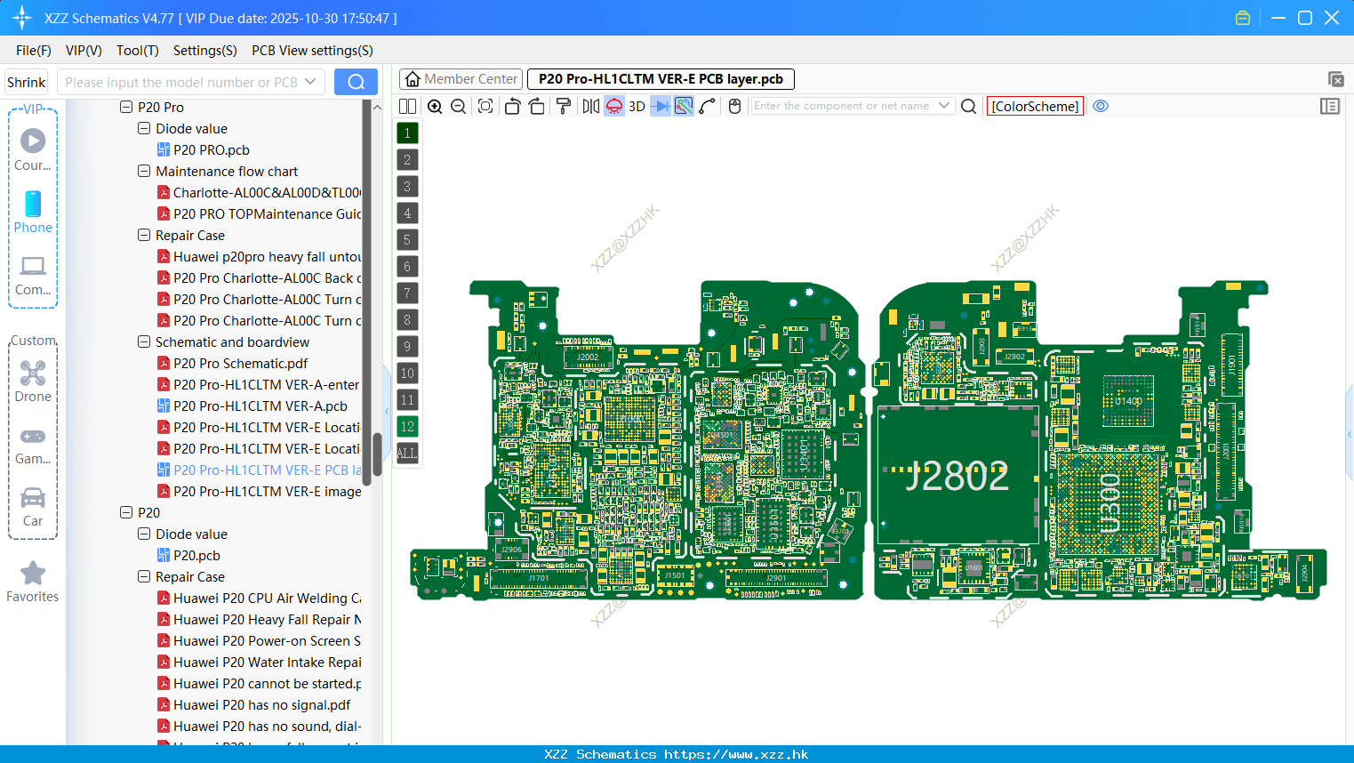 Huawei P20 Pro-HL1CLTM VER-E PCB Layer